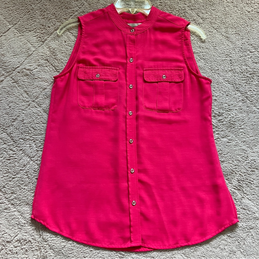 Banana Republic Button Down Blouse Preppy Old Money Quiet Luxury Capsule Size 8‎
